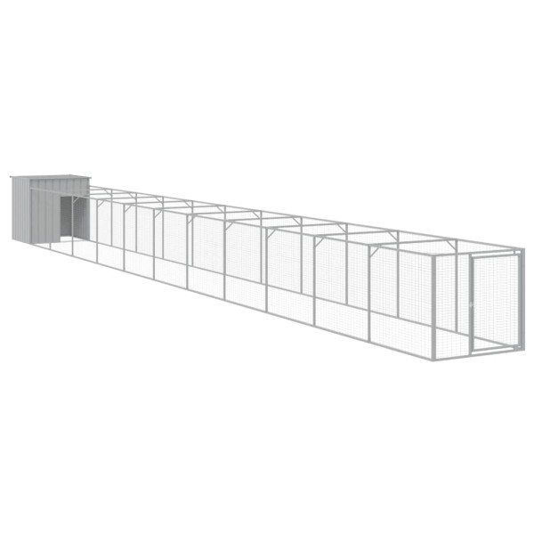 Caseta perro corral acero galvanizado gris claro 110x1221x110cm