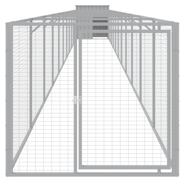 Caseta perro corral acero galvanizado gris claro 110x1221x110cm