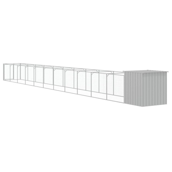 Caseta perro corral acero galvanizado gris claro 110x1221x110cm