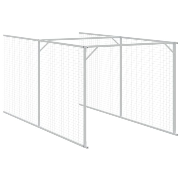 Caseta perro corral acero galvanizado gris claro 110x1221x110cm