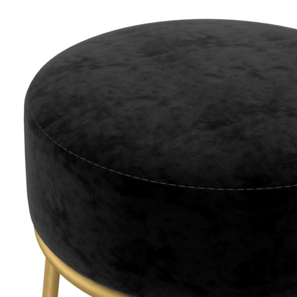 Hocker redondo negro terciopelo