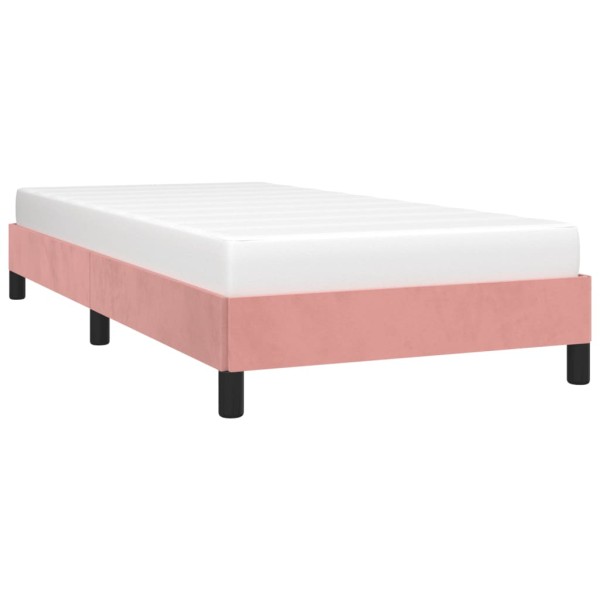 Estructura de cama de terciopelo rosa 90x190 cm