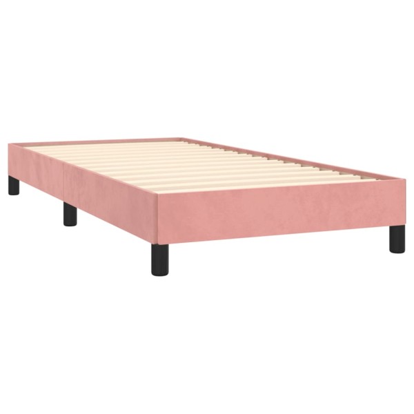 Estructura de cama de terciopelo rosa 90x190 cm