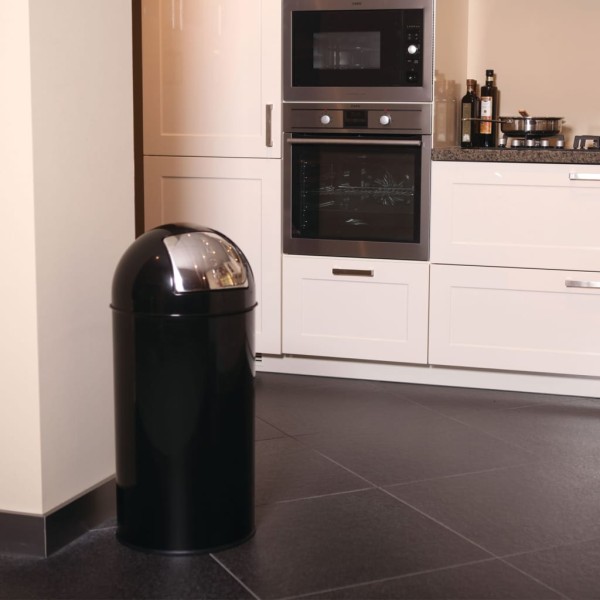 EKO Cubo de basura con tapa a presión 40 L negro