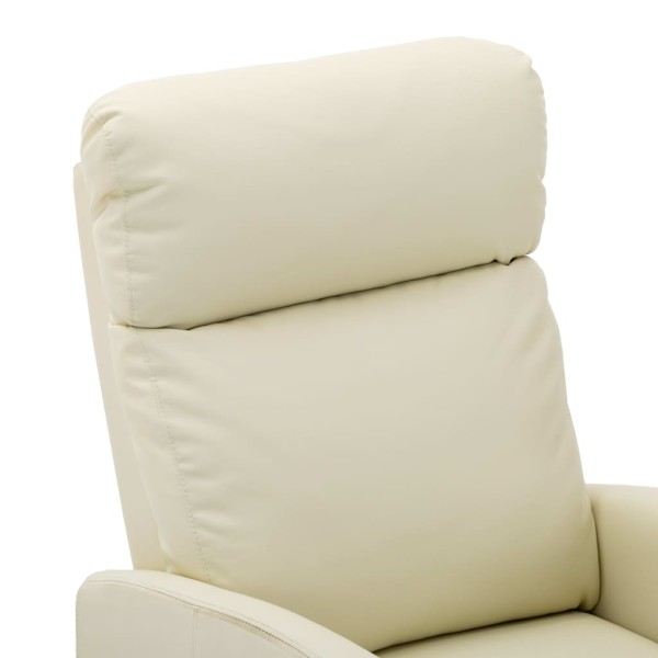 Sillón de masaje de cuero sintético crema