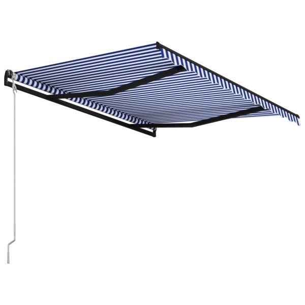 Toldo automático retráctil azul y blanco 300x250 cm