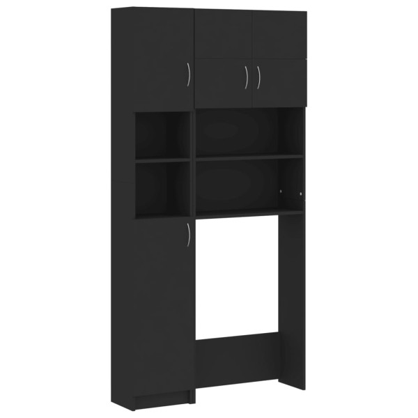 Mueble para lavadora madera de ingeniería negro