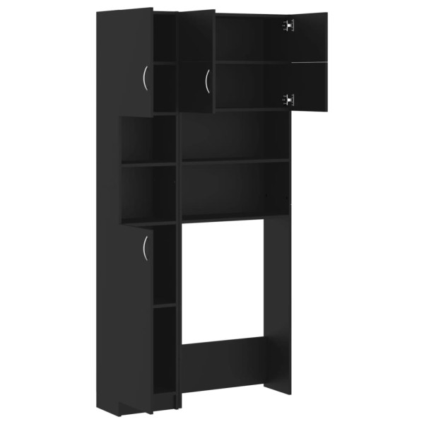 Mueble para lavadora madera de ingeniería negro