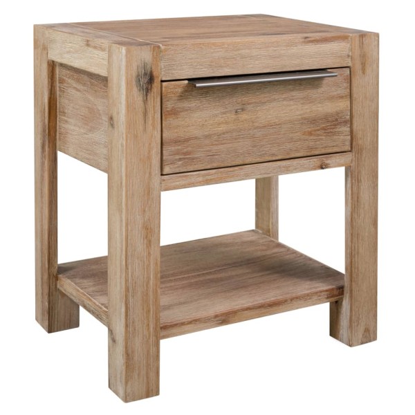 Mesitas de noche con cajones madera acacia maciza 40x30x48 cm