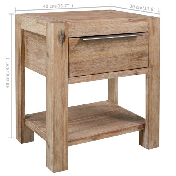 Mesitas de noche con cajones madera acacia maciza 40x30x48 cm