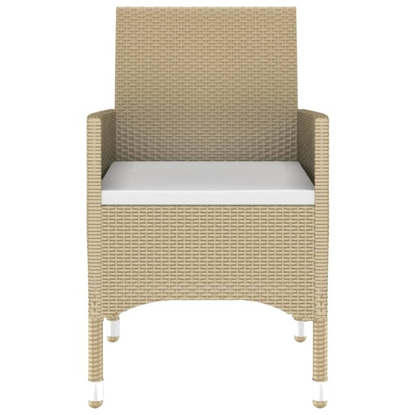 Set de comedor de jardín 7 pzas ratán sintético vidrio beige