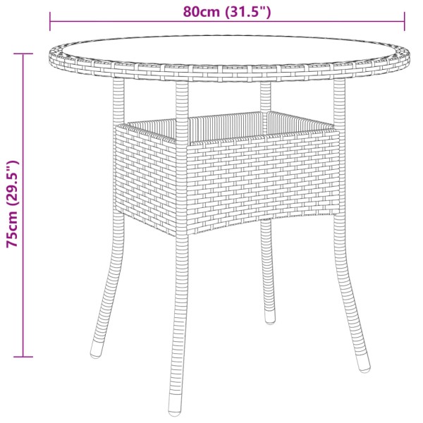 Juego de comedor jardín 5 pzas ratán sintético marrón