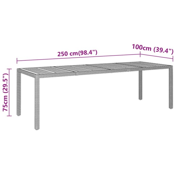 Juego de comedor de jardín 11 piezas ratán sintético negro