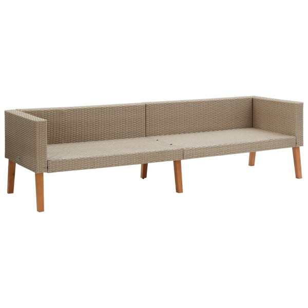 Set de muebles de jardín 4 pzas y cojines ratán sintético beige