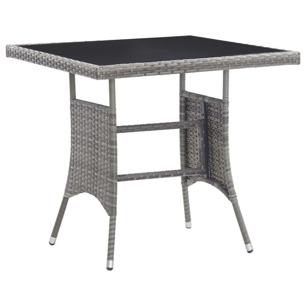 Set comedor jardín 3 pzas ratán sintético gris antracita y gris