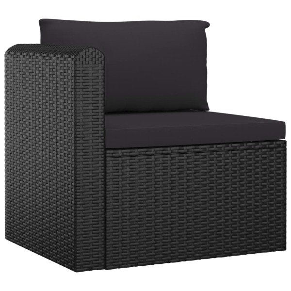 Set de muebles de jardín 11 pzas cojines ratán sintético negro