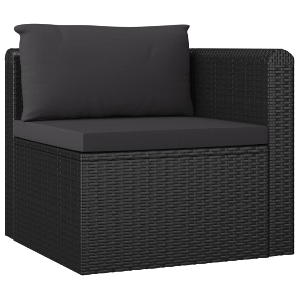 Set de muebles de jardín 11 pzas cojines ratán sintético negro