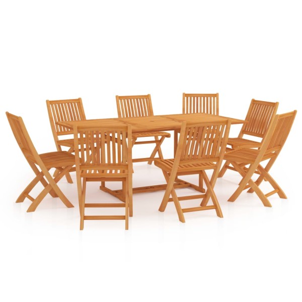 Conjunto de comedor de jardín 9 piezas madera maciza de teca