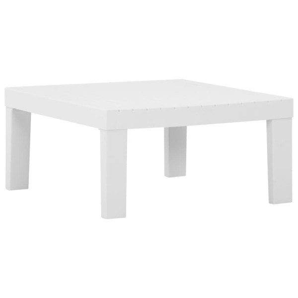 Set de muebles de jardín 4 piezas con cojines plástico blanco