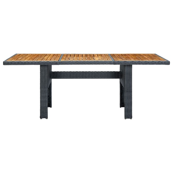 Set comedor jardín 7 pzas cojines ratán sintético gris oscuro