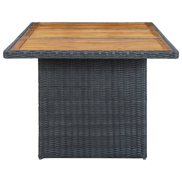 Set comedor jardín 7 pzas cojines ratán sintético gris oscuro