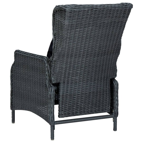 Set comedor jardín 9 pzas y cojines ratán sintético gris oscuro