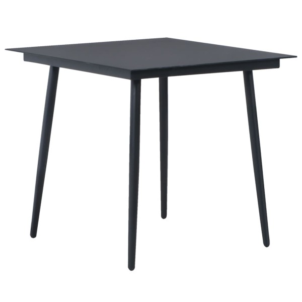 Set de comedor de jardín de 5 piezas PVC ratán negro