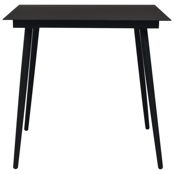 Juego de comedor para jardín 5 piezas ratán PVC negro