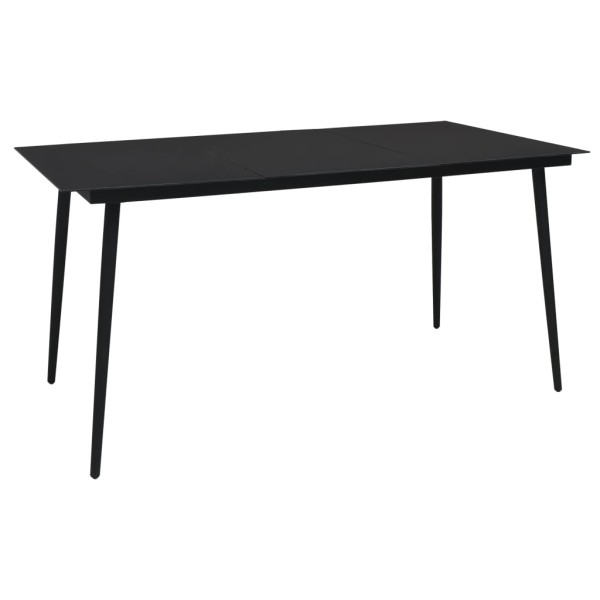 Juego de comedor para jardín 7 piezas ratán PVC negro