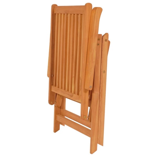 Silla de jardín 2 uds madera teca con cojines estampado hojas