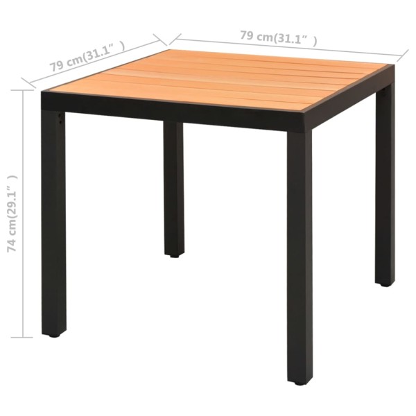 Set de comedor de jardín de 5 piezas PVC ratán negro y marrón