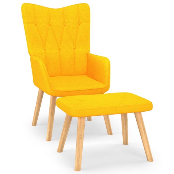 Silla de relajación taburete tela amarillo