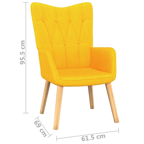 Silla de relajación taburete tela amarillo