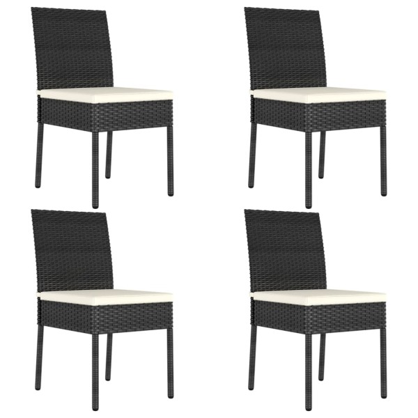 Conjunto de comedor de jardín 5 piezas ratán sintético negro