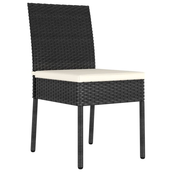 Conjunto de comedor de jardín 5 piezas ratán sintético negro