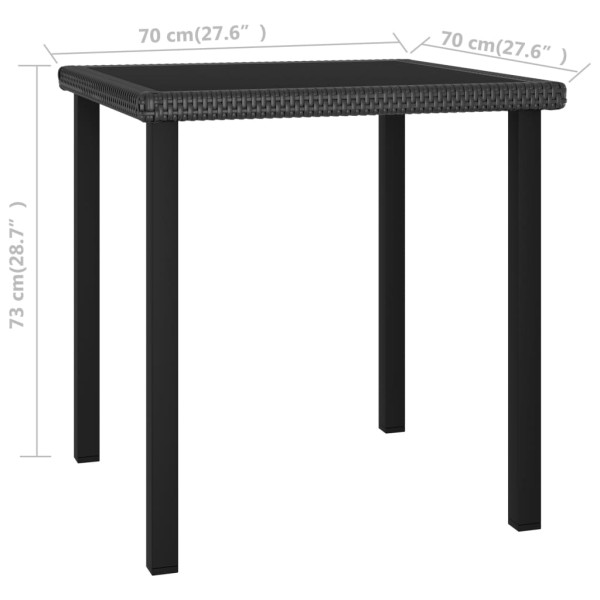 Conjunto de comedor de jardín 5 piezas ratán sintético negro