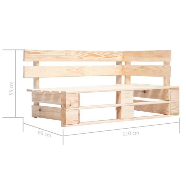 Sofá de palets 2 plazas cojines madera de pino impregnada