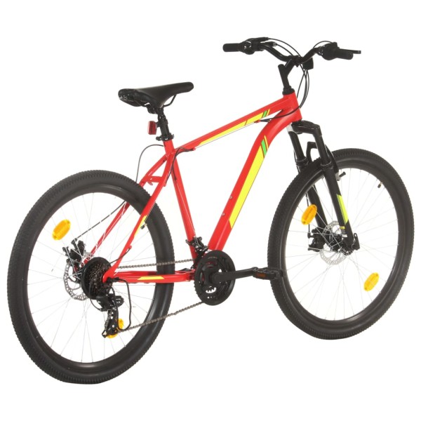 Bicicleta montaña 21 velocidades 27,5 pulgadas rueda 50 cm rojo