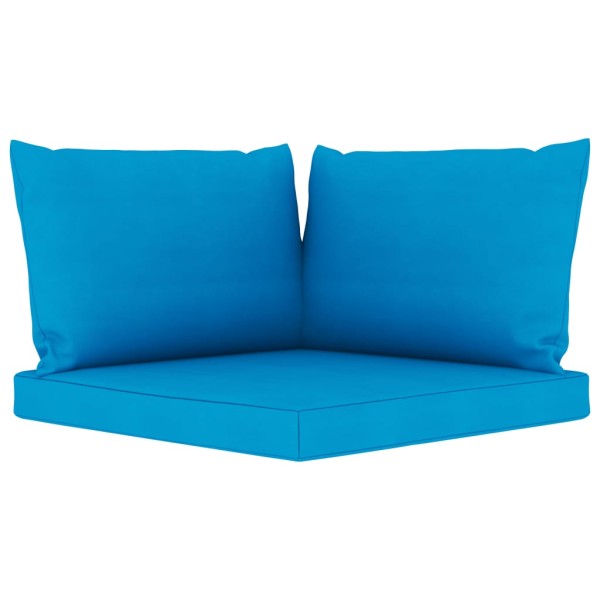 Set de muebles de jardín 9 piezas con cojines azul claro