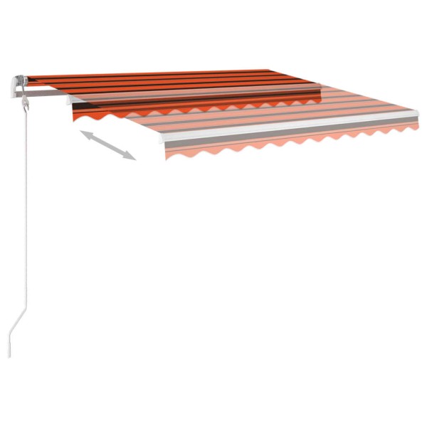 Toldo automático retráctil naranja y marrón 300x250 cm