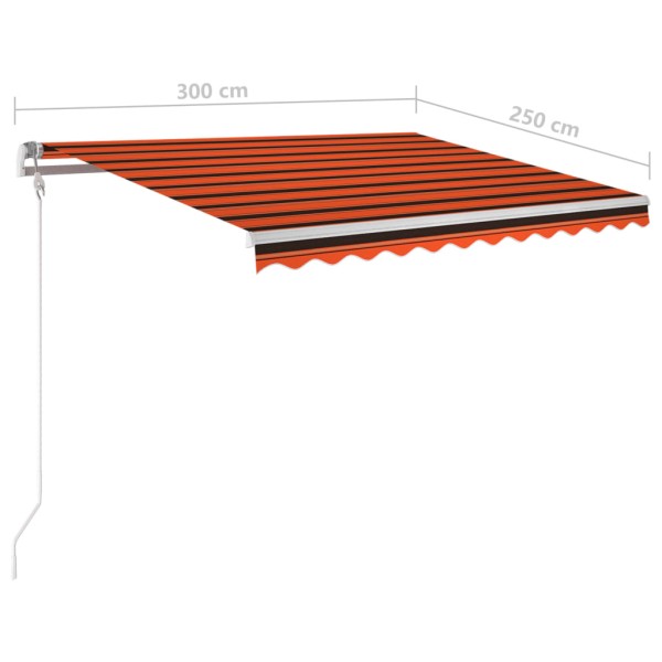 Toldo automático retráctil naranja y marrón 300x250 cm