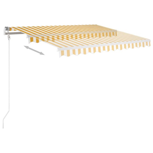 Toldo automático LED sensor de viento amarillo blanco 350x250cm