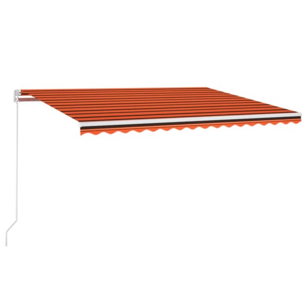 Toldo automático LED sensor de viento naranja marrón 450x300 cm