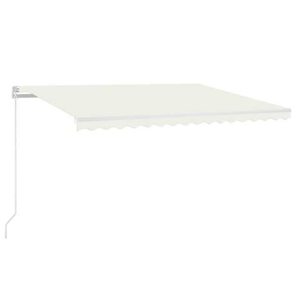 Toldo manual retráctil con LED color crema 400x350 cm