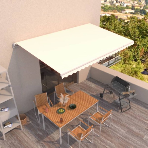 Toldo retráctil manual crema 500x350 cm