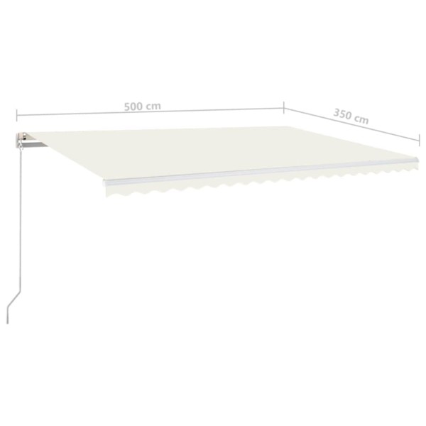 Toldo retráctil manual crema 500x350 cm