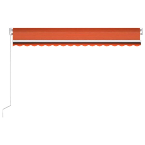 Toldo automático LED sensor de viento naranja marrón 450x350 cm