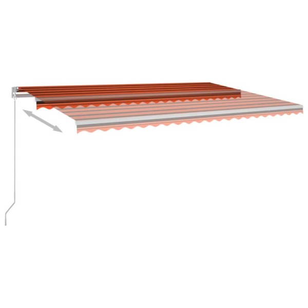 Toldo retráctil manual naranja y marrón 500x350 cm