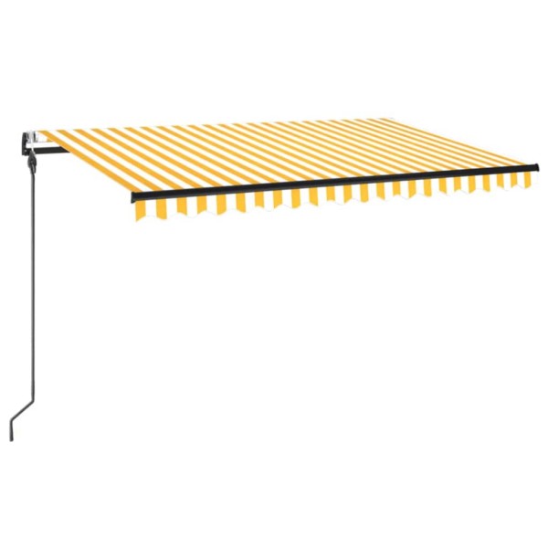 Toldo automático LED sensor de viento amarillo blanco 450x300cm