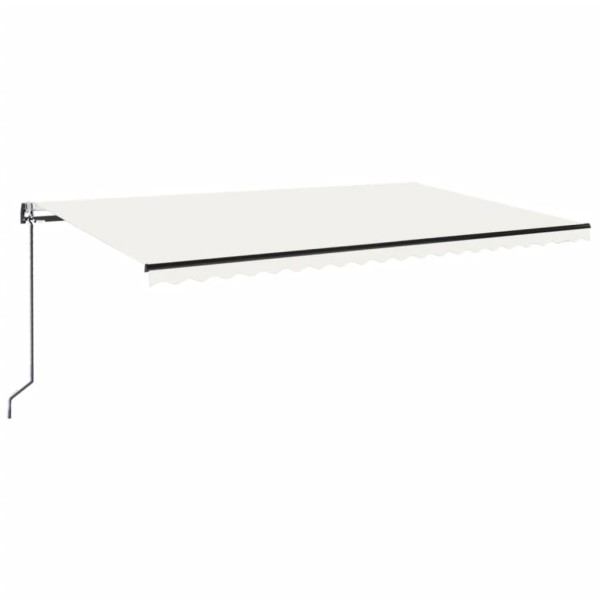 Toldo automático con LED y sensor de viento crema 500x300 cm